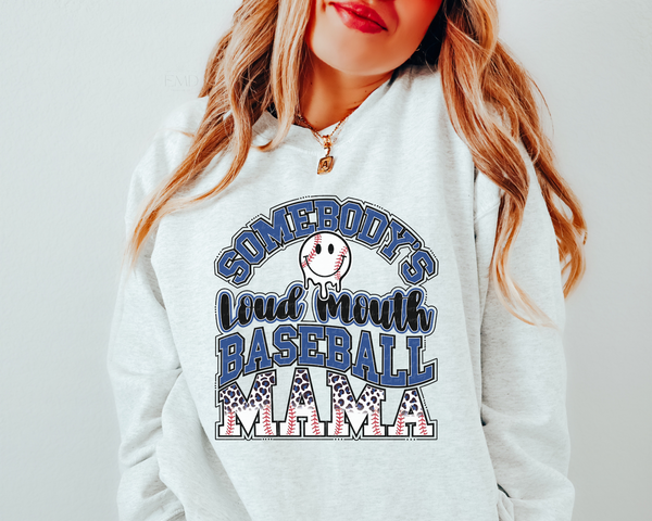Somebody's Loud Mouth Baseball Mama DTF TRANSFER 4276