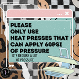 a picture of a sign that says please only use heat presses that can apply 60