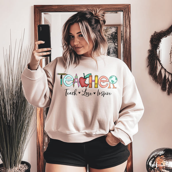 Teacher Teach Love Inspire DTF TRANSFER DTF2000