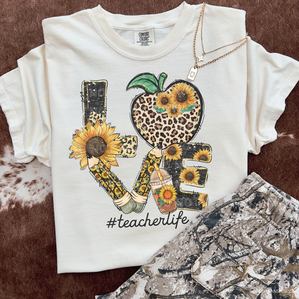Sunflower Love Teacher Life DTF TRANSFER 2249