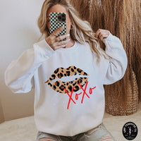 XOXO Valentines Leopard Lips DTF TRANSFER