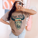 Stay Wild Roam Free Skull Head DTF TRANSFER