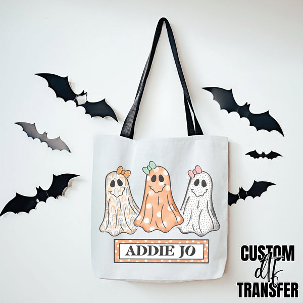 Custom Halloween Trick Or Treat Ghosts DTF TRANSFER 5710