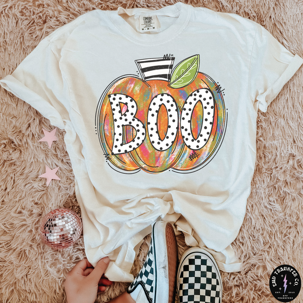 Boo Pumpkin Watercolor DTF TRANSFER 5896