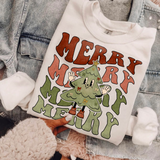 Merry Merry Merry Christmas Retro Tree DTF TRANSFER 6167