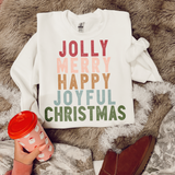 Jolly Merry Happy Joyful Christmas DTF Transfer 6336