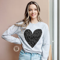 Black Leopard Heart DTF Transfer 6773