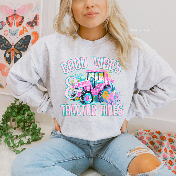 Good Vibes Tractor Rides DTF TRANSFER 7226