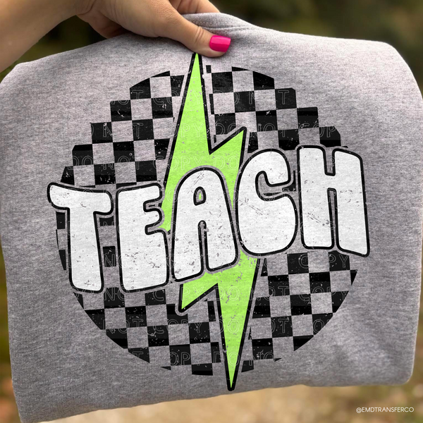 Teach Checkered DTF TRANSFER 7767