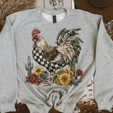 Boho Chicken Checkered Of DTF TRANSFER 7886