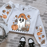 Halloween Football Mocha Ghost w/ Sleeve Two 8in Sleeves DTF Transfer 8202