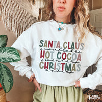 Santa Claus Snowflakes Hot Cocoa Sweaters Christmas Movies DTF TRANSFER 823