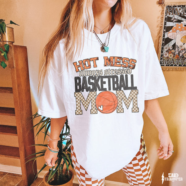 Hot Mess Basketball Mom DTF TRANSFER 8392