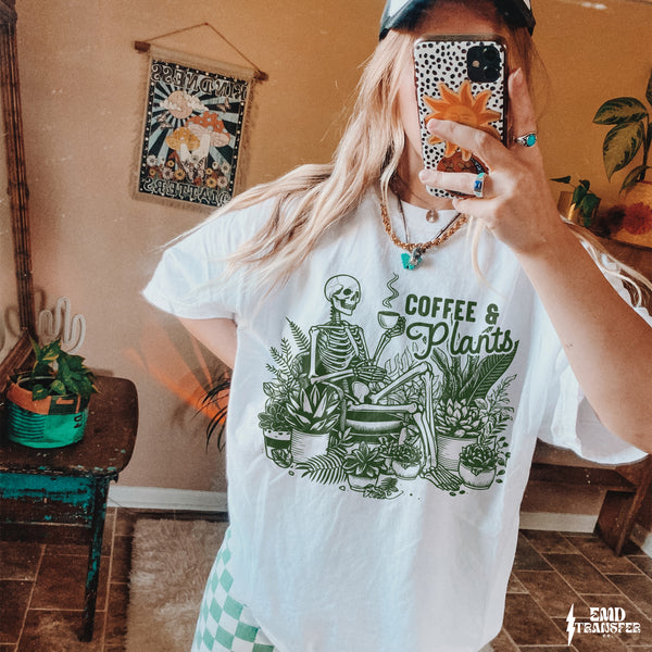 Coffee And Plants DTF TRANSFER 8497