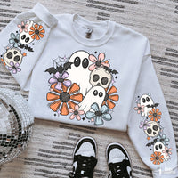 Retro Floral Ghost w/ Sleeve Two 8in Sleeves DTF Transfer 8530