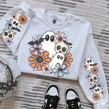 Retro Floral Ghost w/ Sleeve Two 8in Sleeves DTF Transfer 8530