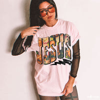 Jesus Orange Floral DTF TRANSFER 8956