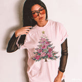 Christmas Trees Pink Floral DTF TRANSFER 9055