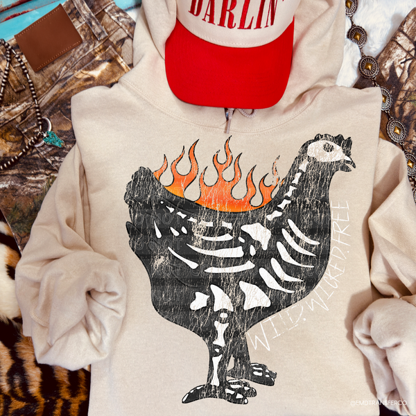 Chicken Wild Wicked Free Distressed DTF TRANSFER 9919