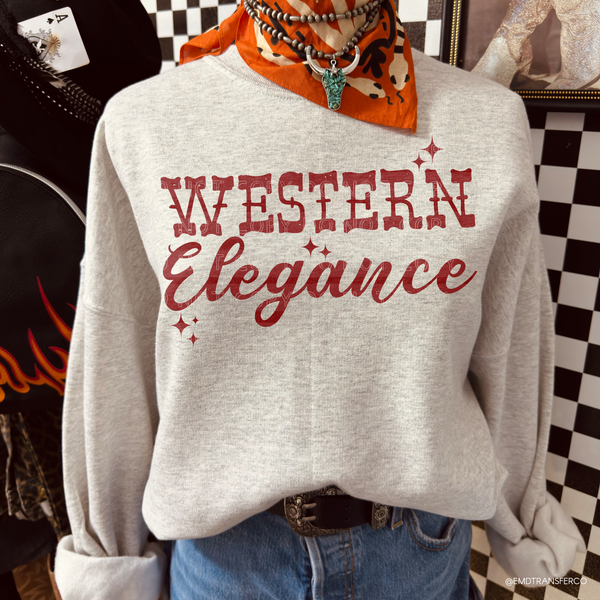 Western Elegance Cowgirl Distressed DTF TRANSFER 9928