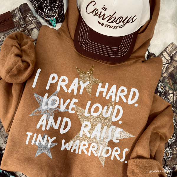 Jesus I pray hard, love loud, and raise tiny warriors DTF TRANSFER 9931